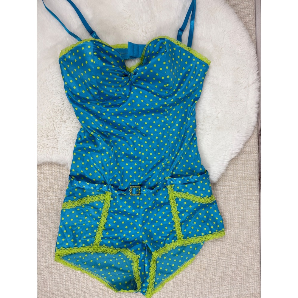 Y2K Victoria's Secret Polka Dot Romper 34C Lingerie Sexy Little‎ Thing Teddy